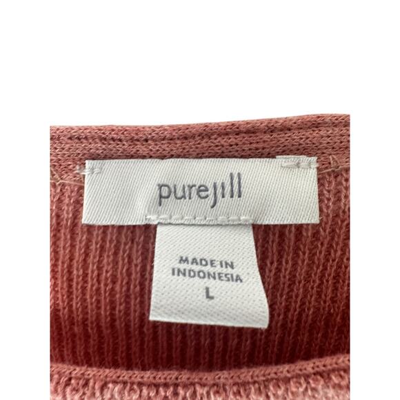 J. Jill Pure Jill Sweater Pink Cable Knit Soft Cozy Scoop Neck‎ Casual Large - Picture 2 of 12
